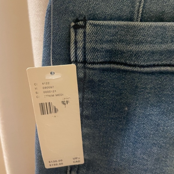 Anthropologie Colette Cropped High-Rise Wide-Leg Jeans 23 24 DENIM MEDIUM BLUE - Picture 8 of 9